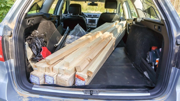 Груз в салоне легкового автомобиля